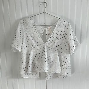 INDIE LABEL Polkadot Peasant Top